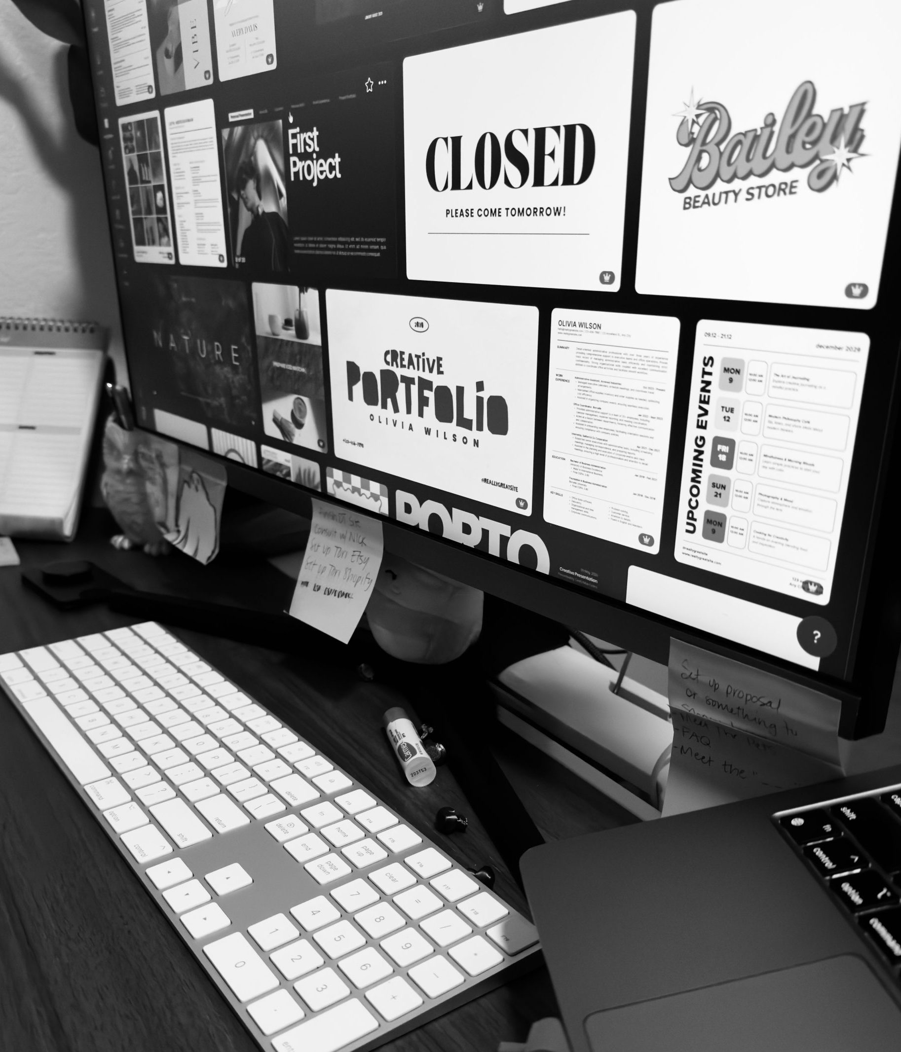 website and social media services | Oaken Co Computer showing images from a site called canva.