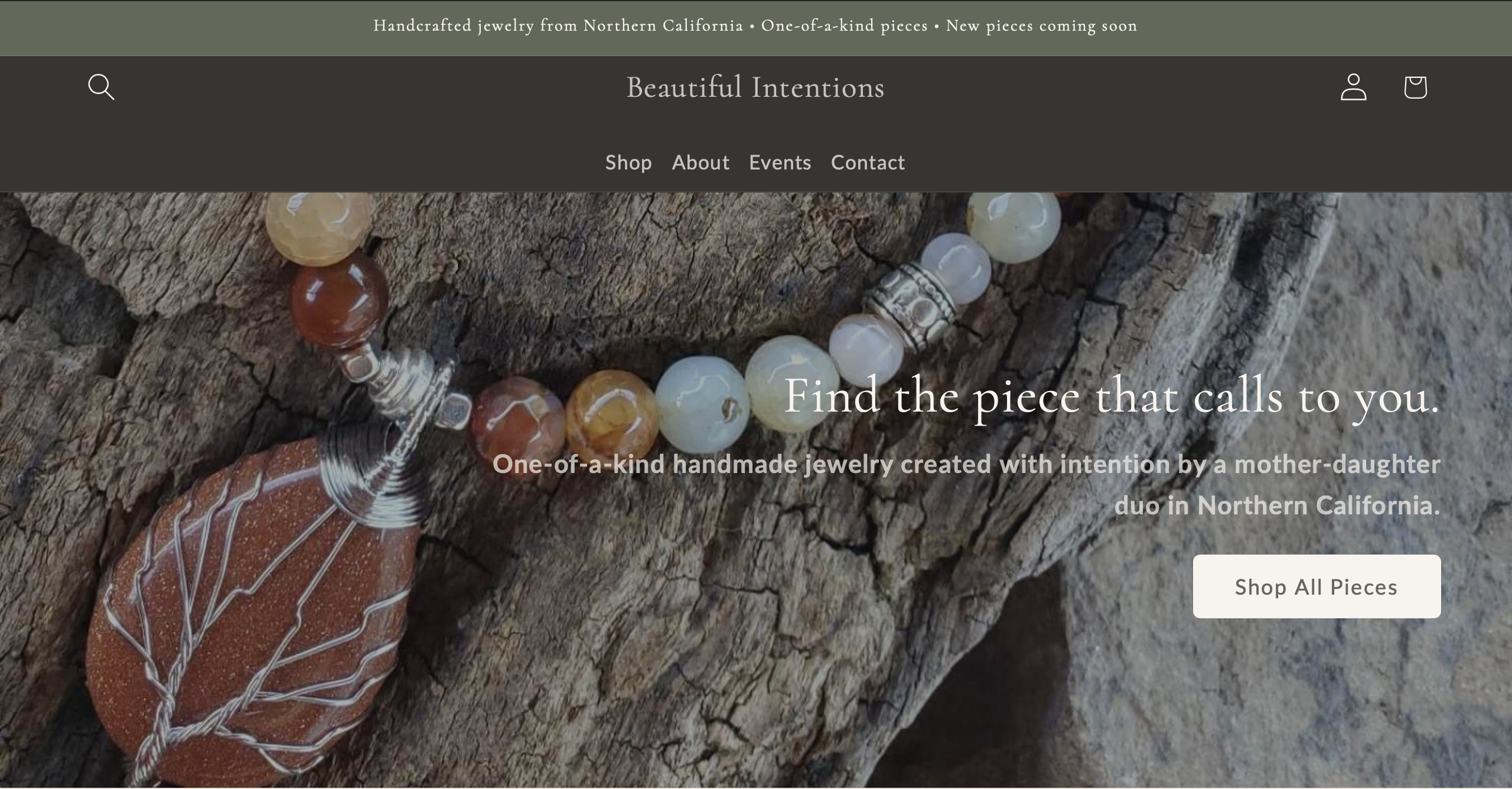 Beautiful Intentions Shopify store | Oaken Co web design portfolio
